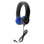 HamiltonBuhl USB - C Flex - Phones Virtually Indestructible EVA Foam Headphones – Black with Blue Ear Cushions - 42 Pack (HML - KIDS - XXX - 42) - SchoolOutlet