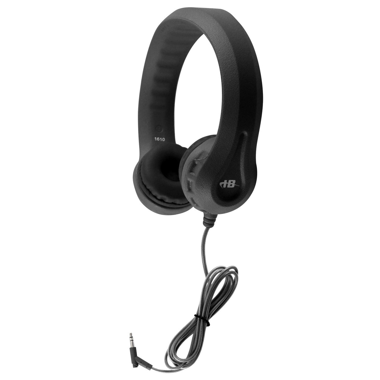 HamiltonBuhl USB - C Flex - Phones Virtually Indestructible Foam Headphones – Black with Blue Ear Cushions (HML - KIDS - XXX) - SchoolOutlet