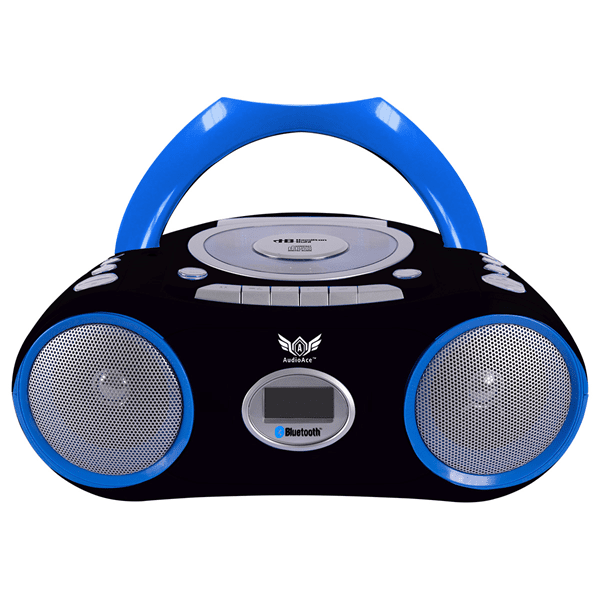 HamiltonBhul AudioAce Boombox 6 - Station Listening Center with Jackbox and Blue Accented Smart - Trek Deluxe Headphones (HML - LCP/CD385BL/6STB) - SchoolOutlet