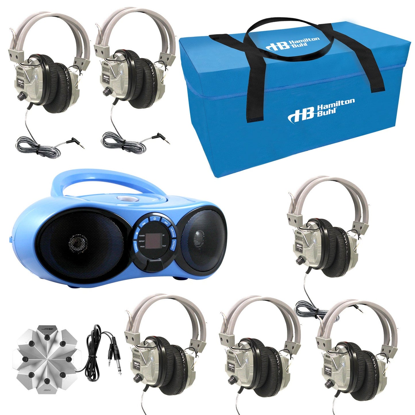 HamiltonBuhl Val - U - Pak Bluetooth/CD/FM Listening Center, 6 Station (HML - LCP/HB100BT/6SV) - SchoolOutlet