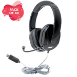 HamiltonBuhl MACH - 2 Deluxe - Sized Multimedia Headset with Steel - Reinforced Gooseneck Mic - 40 Pack (HML - M2USB - 40) - SchoolOutlet