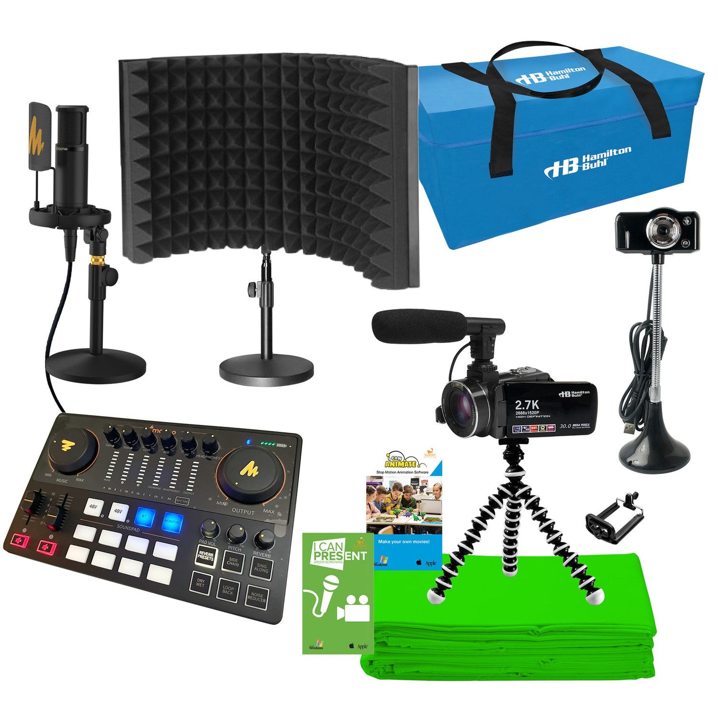 HamiltonBuhl Esports Media Production Ultra - Deluxe Studio Kit with XLR Mic (HML - MPSK - XLR) - SchoolOutlet