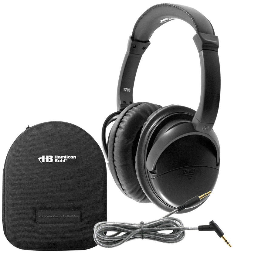 HamiltonBuhl Deluxe Active Noise - Cancelling Headphones with Case (HML - NCHBC1) - SchoolOutlet