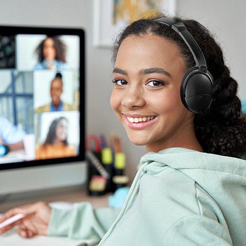HamiltonBuhl Deluxe - Size Active Noise - Cancelling Headset with In - Line Microphone and Case (HML - NCHBC12) - SchoolOutlet