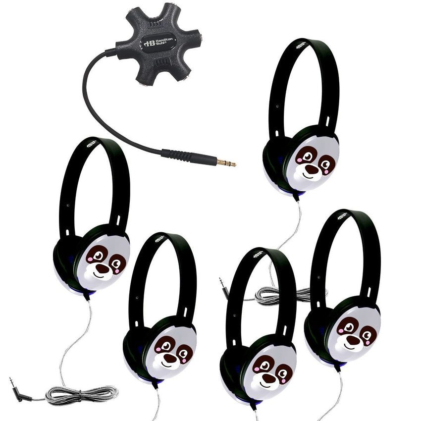 HamiltonBuhl Listening Center with 5 Primo Panda Headphones and Starfish Jackbox (HML - PRMP5JB) - SchoolOutlet