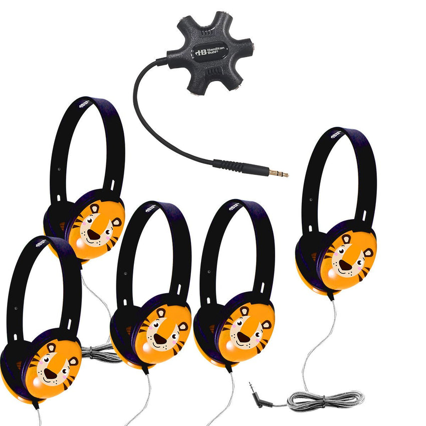 HamiltonBuhl Listening Center with 5 Primo Tiger Headphones and Starfish Jackbox (HML - PRMT5JB) - SchoolOutlet