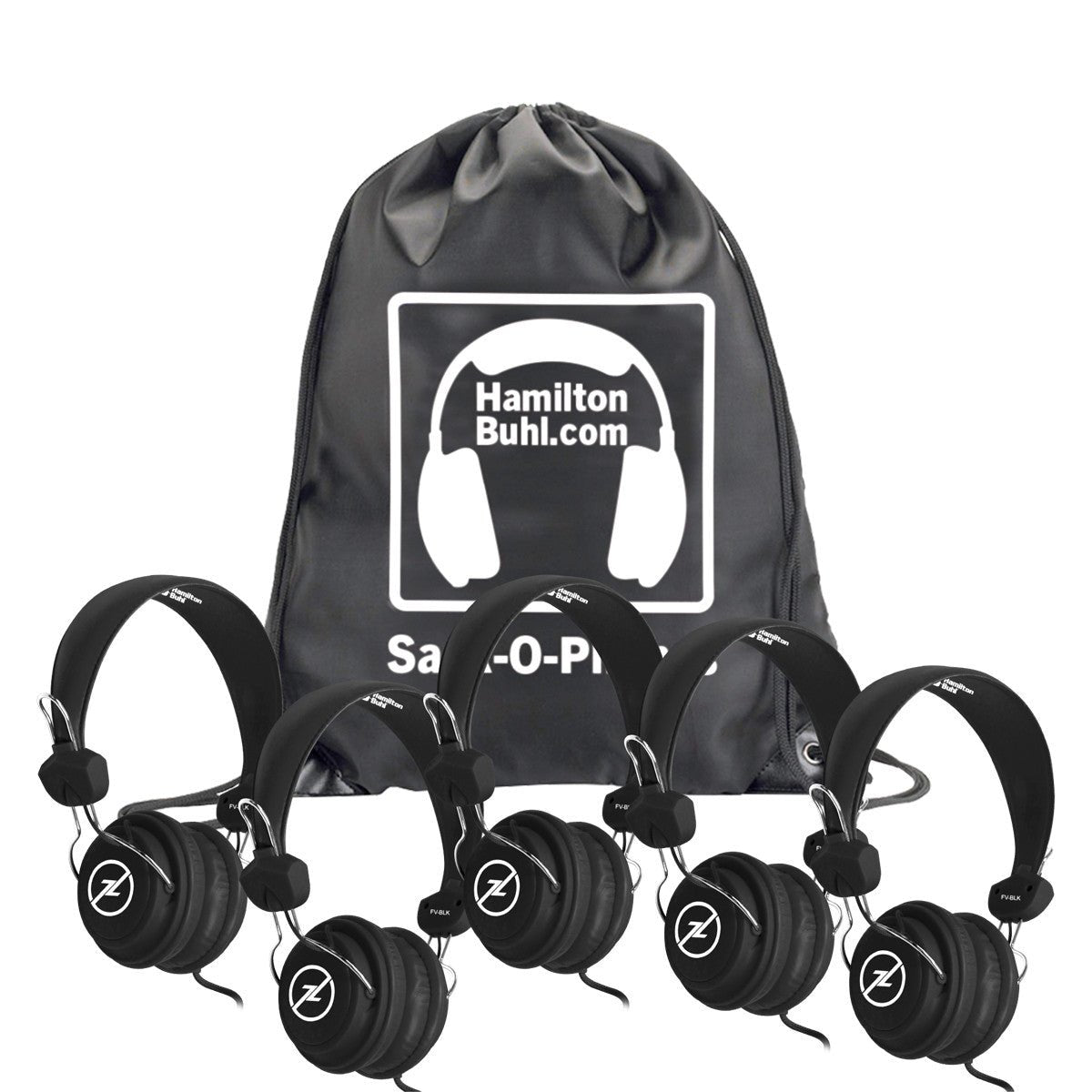 HamiltonBuhl Sack - O - Phones, 5 Color Favoritz Headsets with In - Line Microphone and TRRS Plug (HML - SOP - FVXXX) - SchoolOutlet