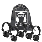 HamiltonBuhl Sack - O - Phones, 5 Color Favoritz Headsets with In - Line Microphone and TRRS Plug (HML - SOP - FVXXX) - SchoolOutlet