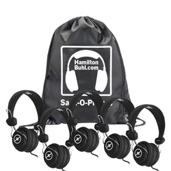 HamiltonBuhl Sack-O-Phones, 5 Color Favoritz Headsets with In-Line Microphone and TRRS Plug (HML-SOP-FVXXX)