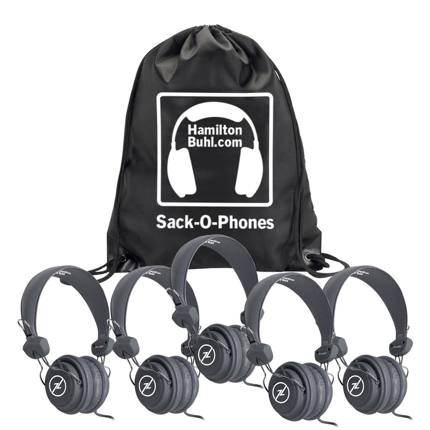 HamiltonBuhl Sack - O - Phones, 5 Color Favoritz Headsets with In - Line Microphone and TRRS Plug (HML - SOP - FVXXX) - SchoolOutlet
