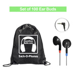 HamiltonBuhl Sack - O - Phones - 100 Earbuds, in Carry Bag (HML - SOP - HABUD) - SchoolOutlet