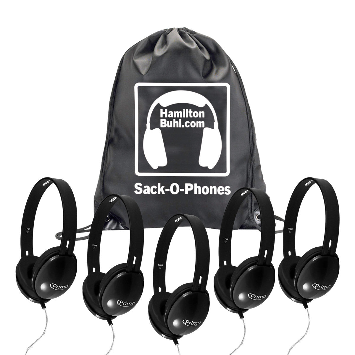 HamiltonBuhl Sack - O - Phones, 5 Blue Primo Headphones (HML - SOP - PRM100 - XXX) - SchoolOutlet