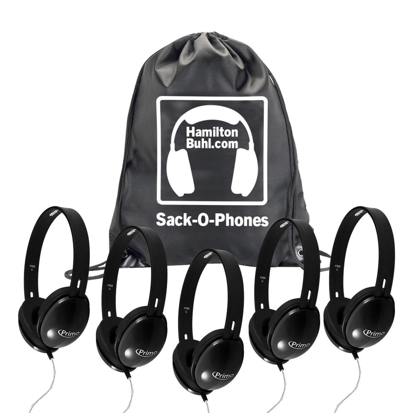 HamiltonBuhl Sack - O - Phones, 5 Blue Primo Headphones (HML - SOP - PRM100 - XXX) - SchoolOutlet