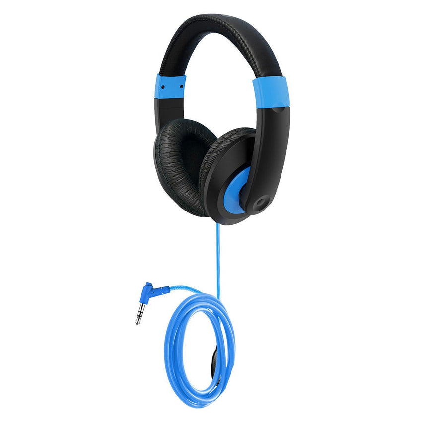 HamiltonBuhl Smart - Trek Deluxe Stereo Headphone with Blue Accents, In - Line Volume Control and 3.5mm TRS Plug - 50 Pack (HML - ST1 - XXX - 50) - SchoolOutlet