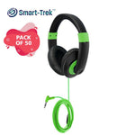 HamiltonBuhl Smart - Trek Deluxe Stereo Headphone with Blue Accents, In - Line Volume Control and 3.5mm TRS Plug - 50 Pack (HML - ST1 - XXX - 50) - SchoolOutlet