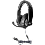 HamiltonBuhl Smart - Trek Deluxe Stereo Headset with In - Line Volume Control and USB Plug (HML - ST2BKU) - SchoolOutlet