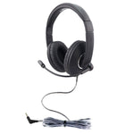 HamiltonBuhl Smart - Trek Mini Headset with Steel - Reinforced Gooseneck Mic and 3.5mm TRRS Plug (HML - STM2BK) - SchoolOutlet