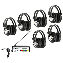 HamiltonBuhl 6 Station Wireless Listening Center - with Multi-Frequency Headphones (6) and Transmitter (1) (HML-W906-MULTI)