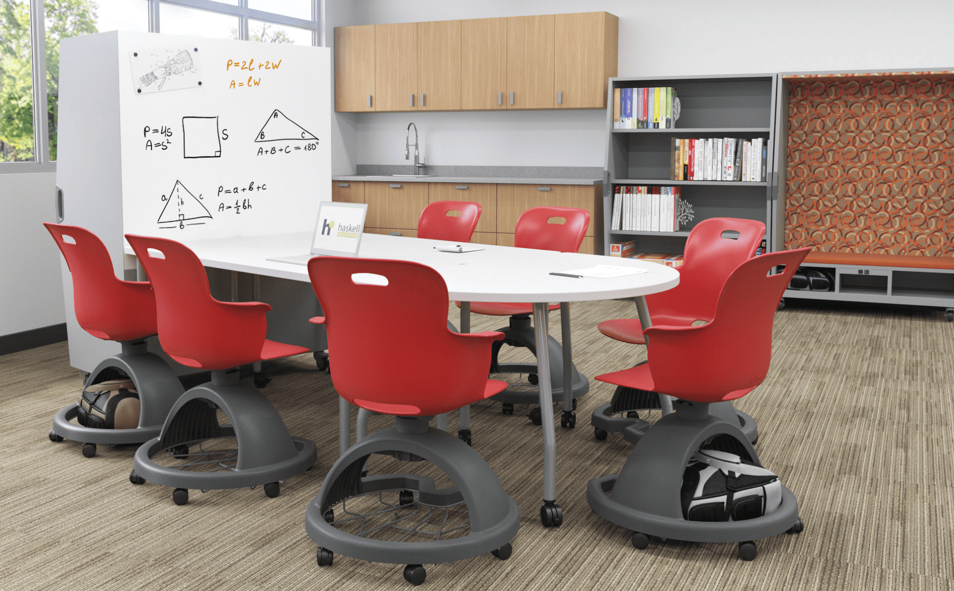 Haskell Education Ethos Series Mobile School Chair with Storage Base 18"H (2ES1X0) - SchoolOutlet