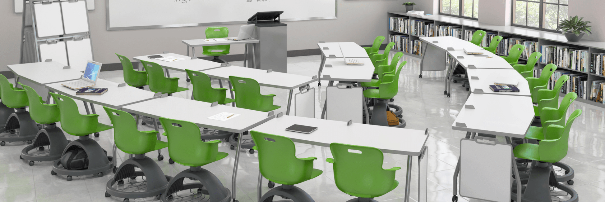 Haskell Education Ethos Series Mobile School Chair with Storage Base 18"H (2ES1X0) - SchoolOutlet
