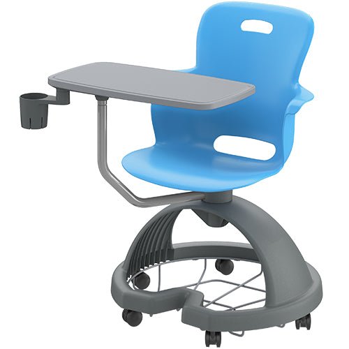Haskell Education Ethos Series Mobile Chair with Work Surface, Storage Base and Cup Holder 18"H (2ES1X2) - SchoolOutlet