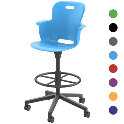Haskell Education Ethos Series 23.5"-30.5" Height Adjustable Mobile Stool with Five Star Base (2ES4GX)