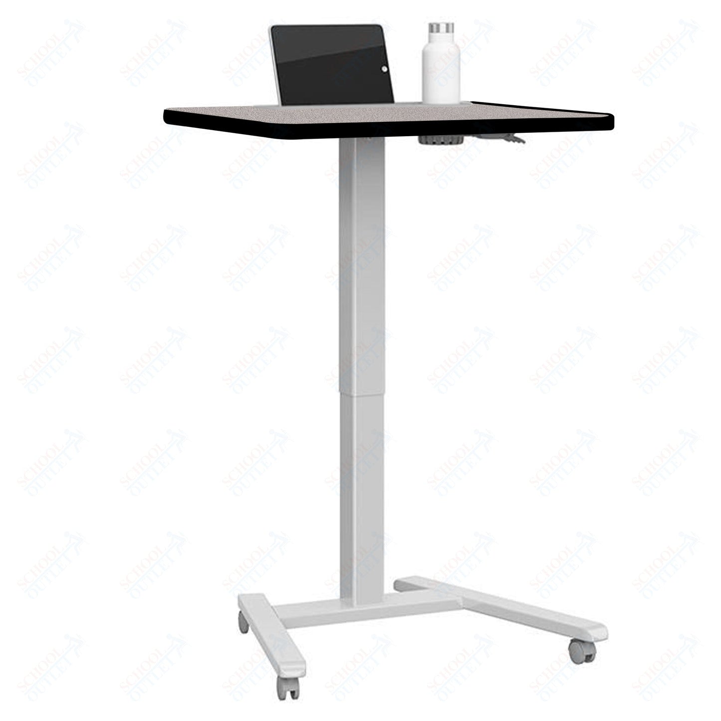 Haskell Education Fuzion Series Mobile Sit to Stand Adjustable Desk with Grommet - 22"D x 26"W x 28.25 - 42"H (2FZPN7G.2226) - SchoolOutlet