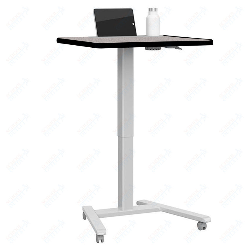 Haskell Education Fuzion Series Mobile Sit to Stand Adjustable Desk with Grommet - 22"D x 26"W x 28.25 - 42"H (2FZPN7G.2226) - SchoolOutlet
