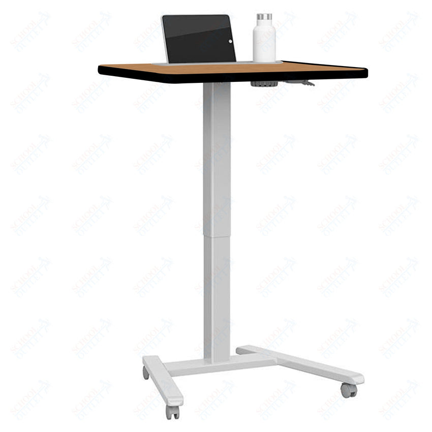 Haskell Education Fuzion Series Mobile Sit to Stand Adjustable Desk with Grommet - 22"D x 26"W x 28.25 - 42"H (2FZPN7G.2226) - SchoolOutlet