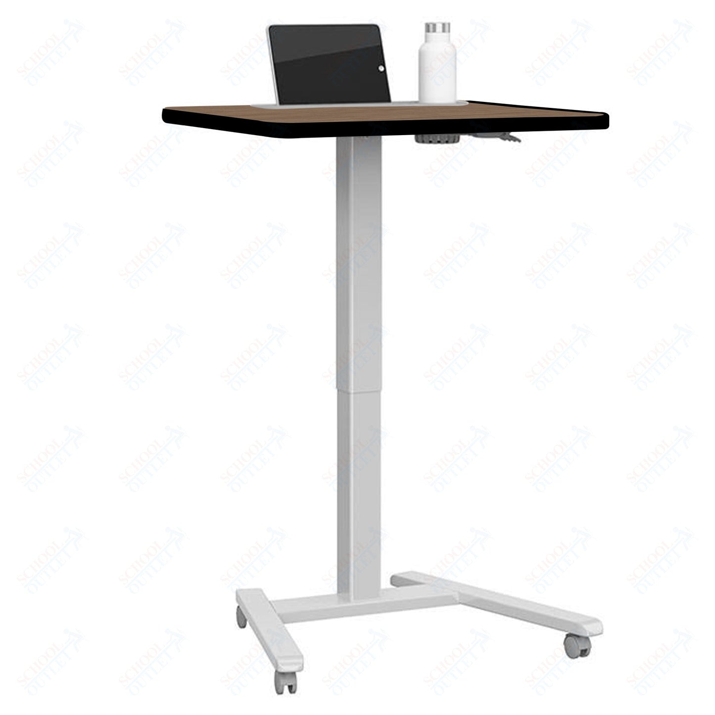 Haskell Education Fuzion Series Mobile Sit to Stand Adjustable Desk with Grommet - 22"D x 26"W x 28.25 - 42"H (2FZPN7G.2226) - SchoolOutlet