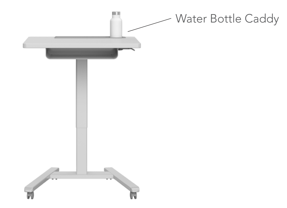 Haskell Education Fuzion Series Mobile Sit to Stand Adjustable Desk w/ Grommet & Optional Book Shelf, Fog - Quick Ship - 22"D x 26"W x 28.25 - 42"H (2FZPN7GQS.2226) - SchoolOutlet
