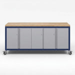Haskell Education Explorer Cargo Cart with Triple Locking Door Modules, Butcher Block Top, Locking Casters 77.5