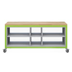 Haskell Education Explorer Cargo Cart with Triple Open Shelf Modules, Butcher Block Top, Locking Casters 77.5