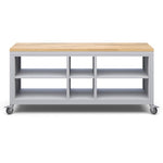 Haskell Education Explorer Cargo Cart with Triple Open Shelf Modules, Butcher Block Top, Locking Casters 77.5