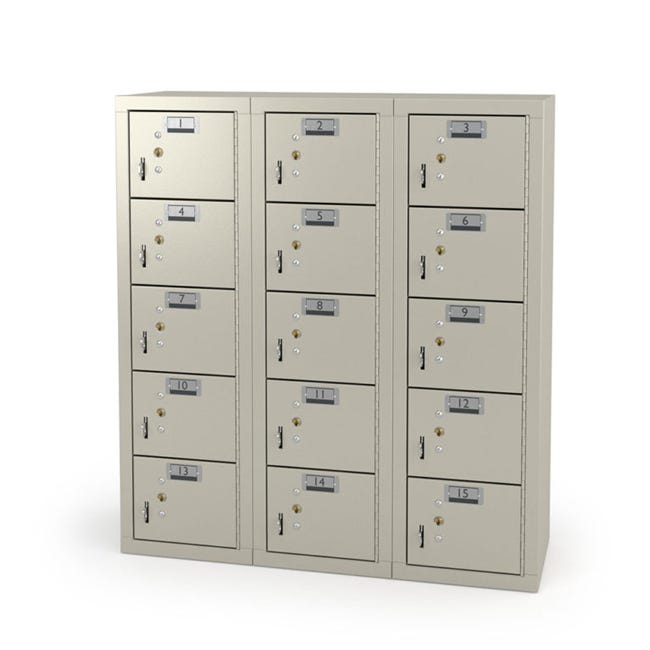 Haskell Education 15 - Door Cell Phone Locker with Individual Label Holder and Lock - 9"D x 24"W x 31"H (HAS - CPL243115) - SchoolOutlet