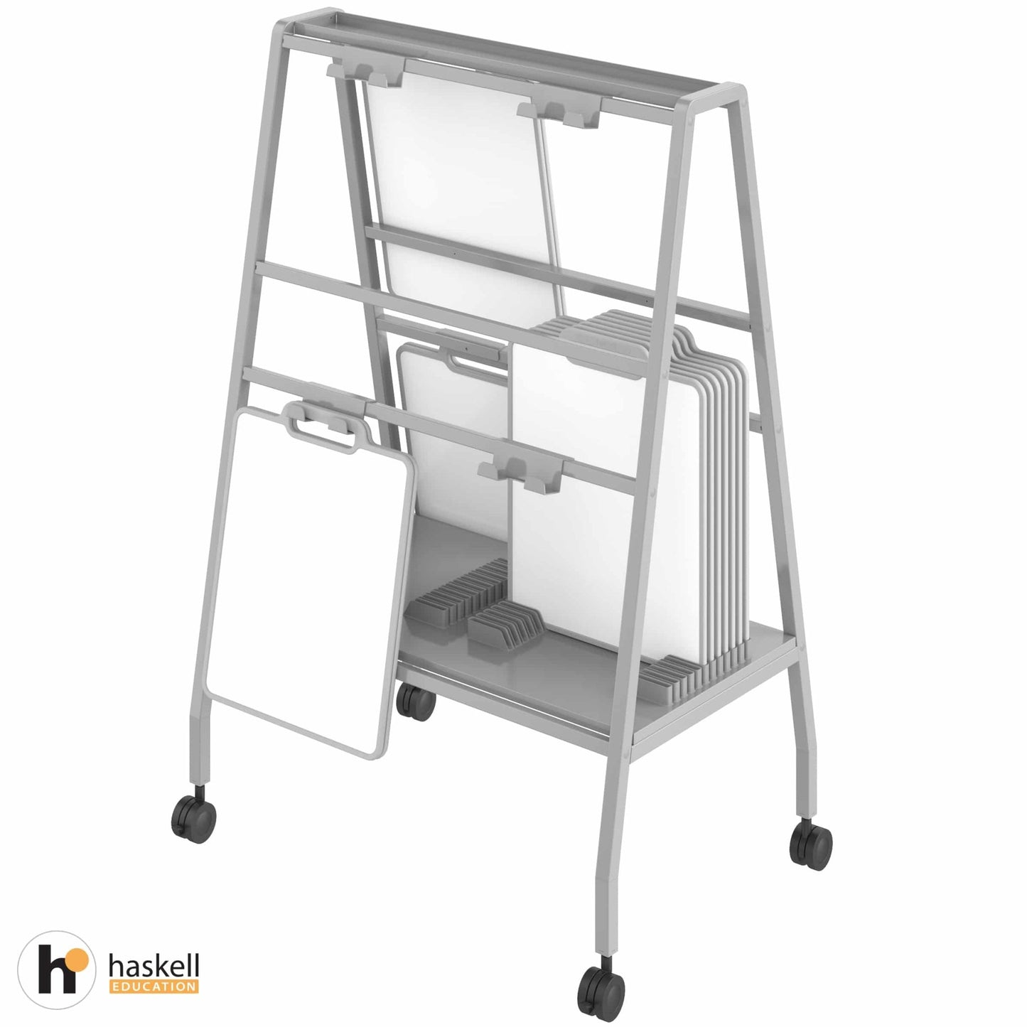 Haskell Education Echo Series 2 - Sided Mobile Personal Whiteboard Easel 40"W x 26.5"D x 61"H (HAS - ECEASEL.PL) - SchoolOutlet