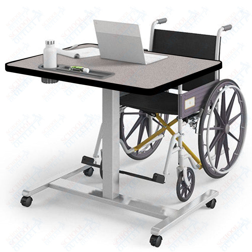Haskell Education Fuzion ADA Adjustable Height Student Desk with Grommet - 30"D x 36"W x 28.25 - 42"H (FZPN9G.3036.PL) - SchoolOutlet