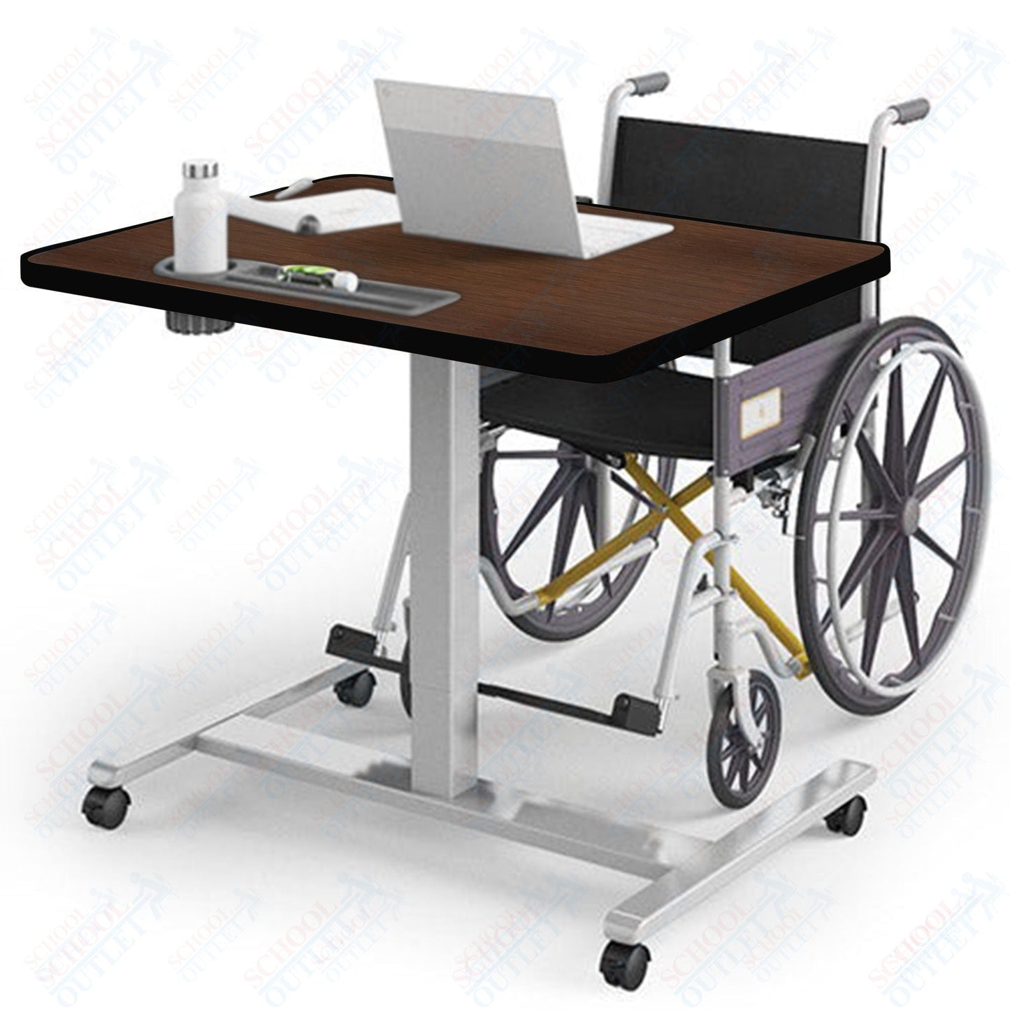 Haskell Education Fuzion ADA Adjustable Height Student Desk with Grommet - 30"D x 36"W x 28.25 - 42"H (FZPN9G.3036.PL) - SchoolOutlet