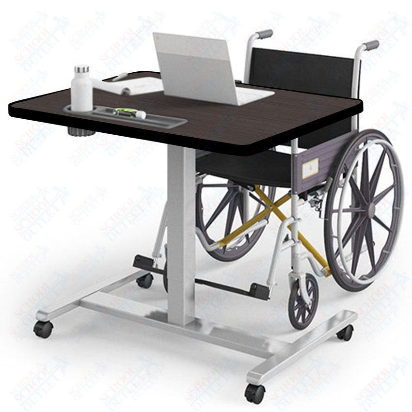 Haskell Education Fuzion ADA Adjustable Height Student Desk with Grommet - 30"D x 36"W x 28.25 - 42"H (FZPN9G.3036.PL) - SchoolOutlet