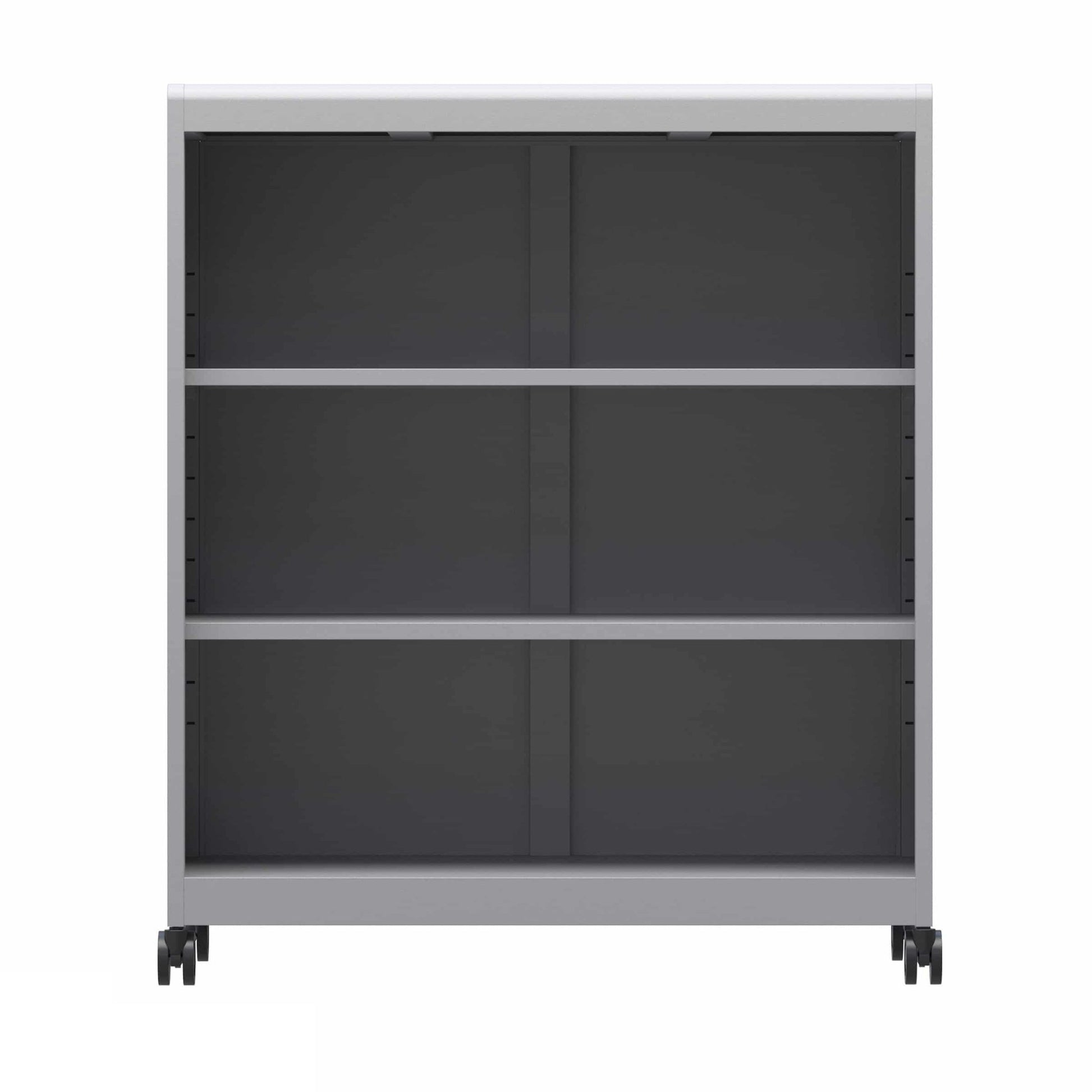 Haskell Education Voyage Series Short Storage Cart with 2 Adjustable Shelves & Whiteboard Backing 36"W x 19"D x 42.5"H (MBC.3642.P2) - SchoolOutlet