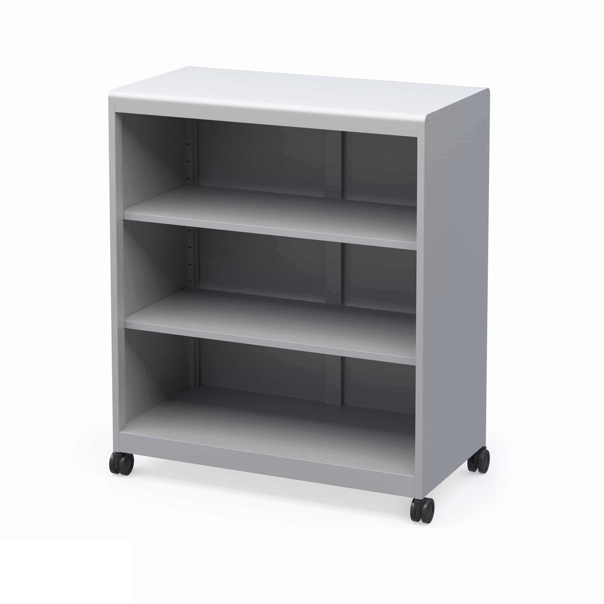 Haskell Education Voyage Series Short Storage Cart with 2 Adjustable Shelves & Whiteboard Backing 36"W x 19"D x 42.5"H (MBC.3642.P2) - SchoolOutlet