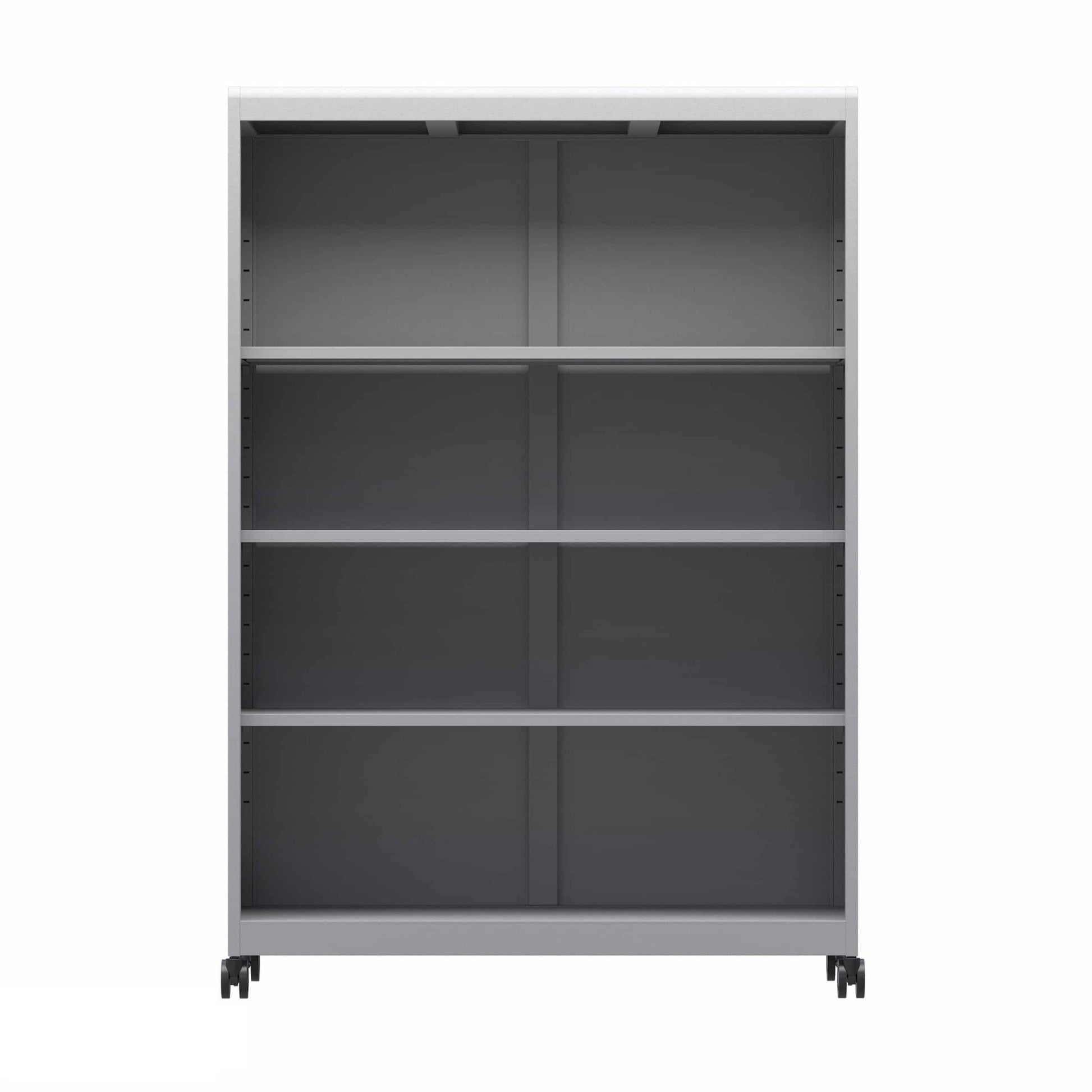 Haskell Education Voyage Series Mobile Storage Cabinet, 3 Adjustable Shelves with Whiteboard Backing - 41"W x 19"D x 59.5"H (MBC.4159.P2) - SchoolOutlet
