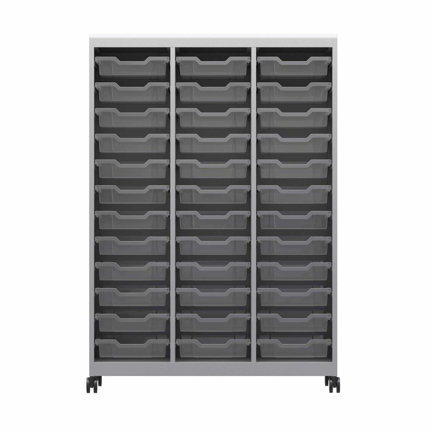 Haskell Education Voyage Series Mobile Storage Cabinet with 36 Bins & Whiteboard Backing - 41"W x 19"D x 59.5"H (MBSA12.4159.P2) - SchoolOutlet