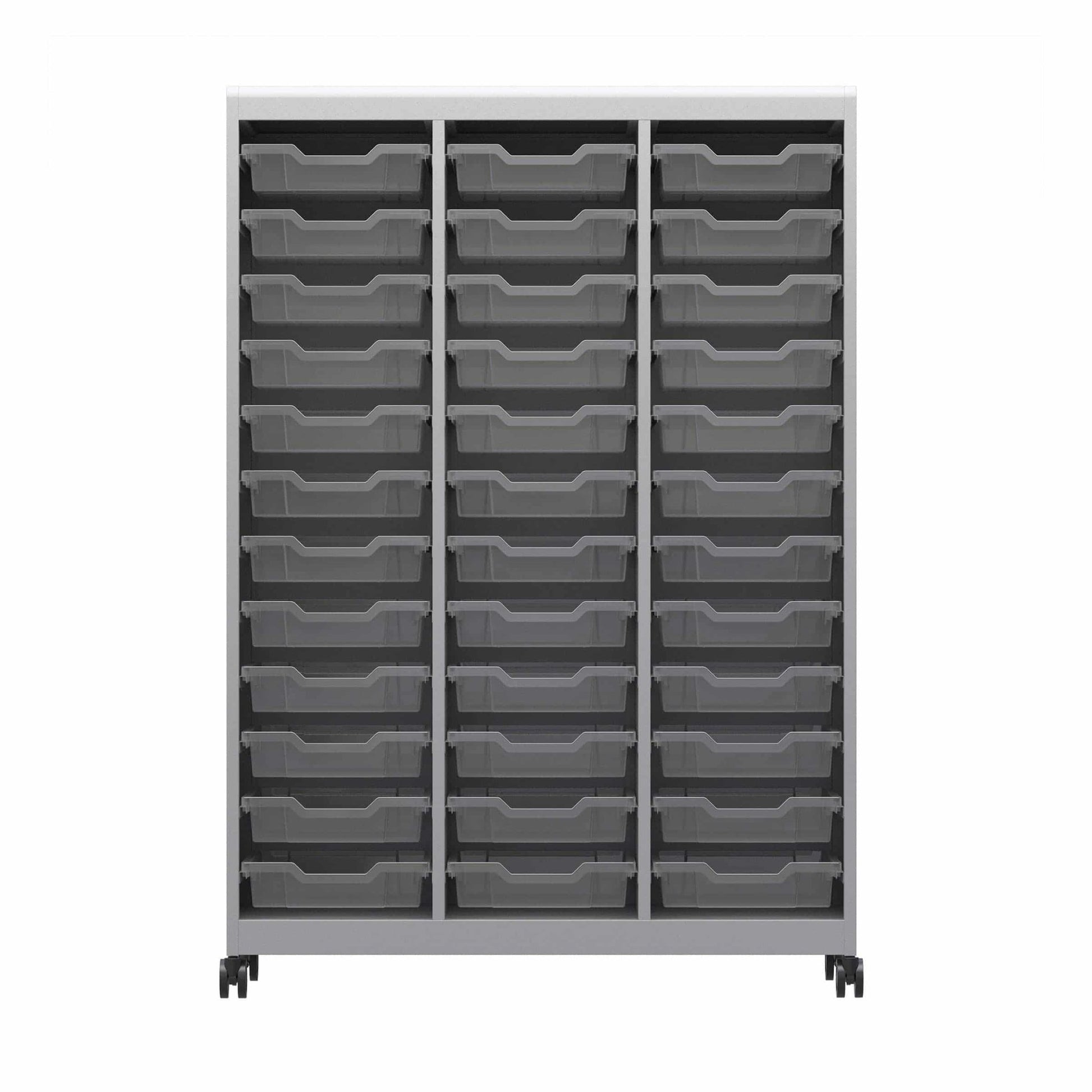 Haskell Education Voyage Series Mobile Storage Cabinet with 36 Bins & Whiteboard Backing - 41"W x 19"D x 59.5"H (MBSA12.4159.P2) - SchoolOutlet