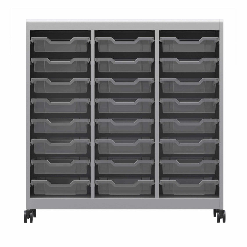 Haskell Education Voyage Series Mobile Storage Cabinet with 24 Bins & Whiteboard Backing - 41"W x 19"D x 42.5"H (MBSA8.4142.P2) - SchoolOutlet