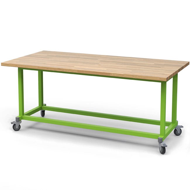Haskell Makerspace Table with Butcher Block Top | School STEAM Table ...