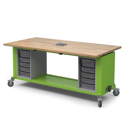 Haskell Education Rover Table with Butcher Block Retractable top, 2 Bi ...