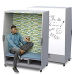 Haskell Education Explorer Series Think Nook, Fabric Seat, Back & Ceiling, Cubby Storage, Magnetic White Board Backing with Power Module - 47