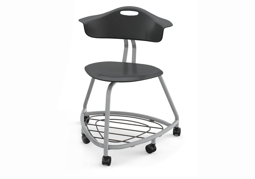 Haskell Education 360 Chair Platinum frame with Back & Bookbag Rack 18"H (TS1X1.18PL) - SchoolOutlet