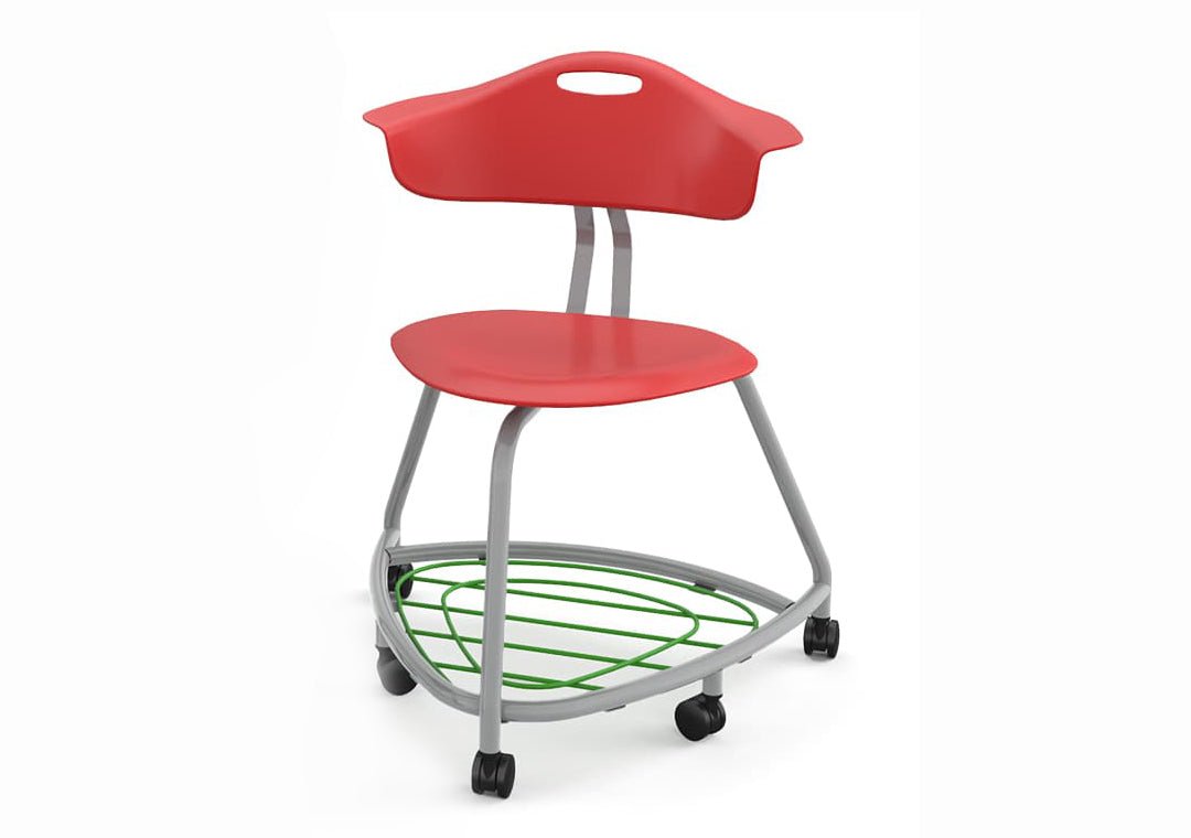 Haskell Education 360 Chair Platinum frame with Back & Bookbag Rack 18"H (TS1X1.18PL) - SchoolOutlet